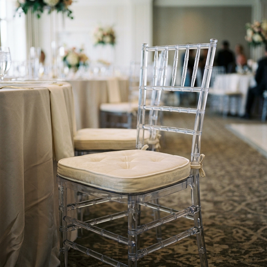 Ghost / Clear Chiavari Chair with Cushion