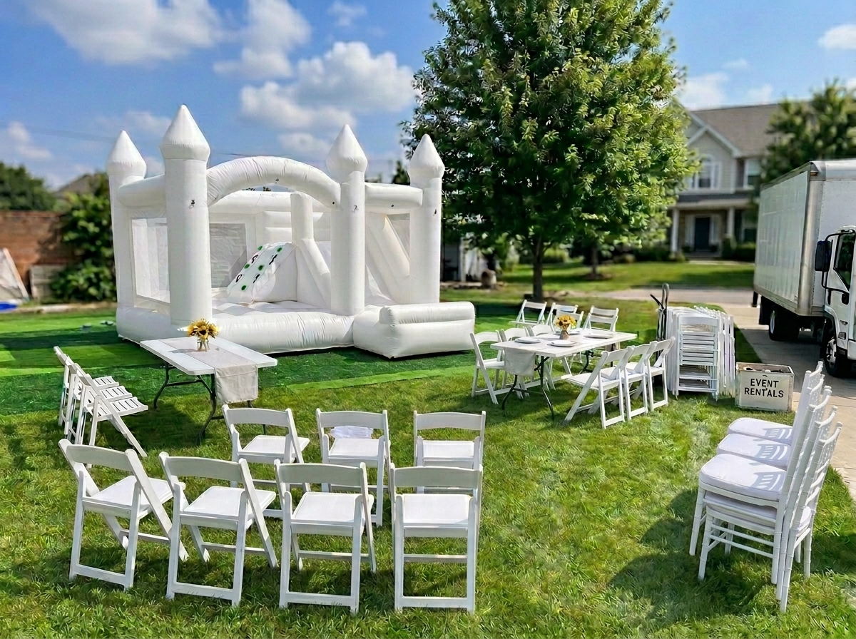 Kids playing in bounce house
