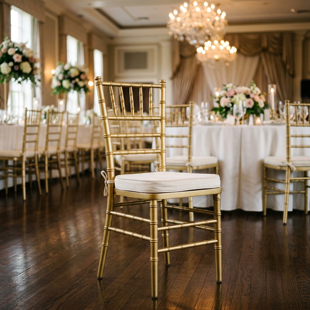 Gold Chiavari Chair with Cushion